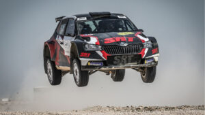 Mads-Ostberg-Qatar-International-Rally-2023 Skoda Fabia Rally2 Evo