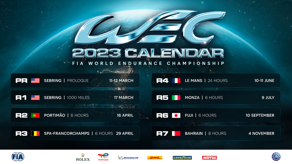 FIA WEC 2023 calendar