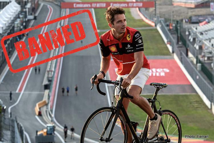 charles-leclerc-spa-bicycle banned