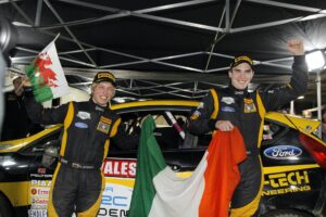 Craig Breen Garreth Roberts Celebration Junior WRC