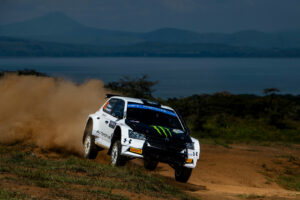 Oliver Solberg and Elliott Edmondson Skoda Fabia Rally2 Evo Rally Safari Kenya 2023